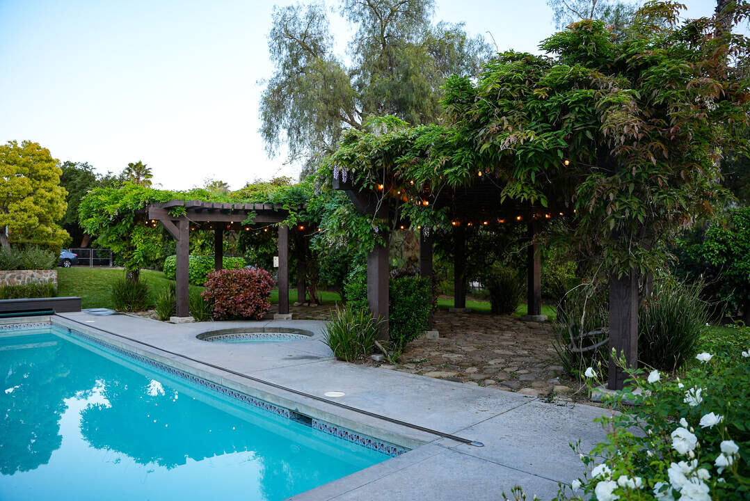 Outdoor pool and hot tub